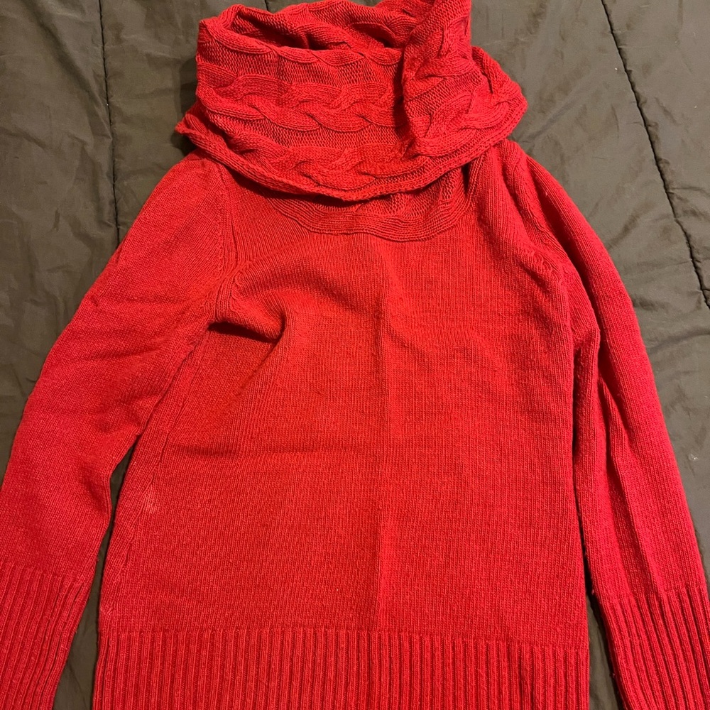 Banana republic size small red sweater with cowl neck
